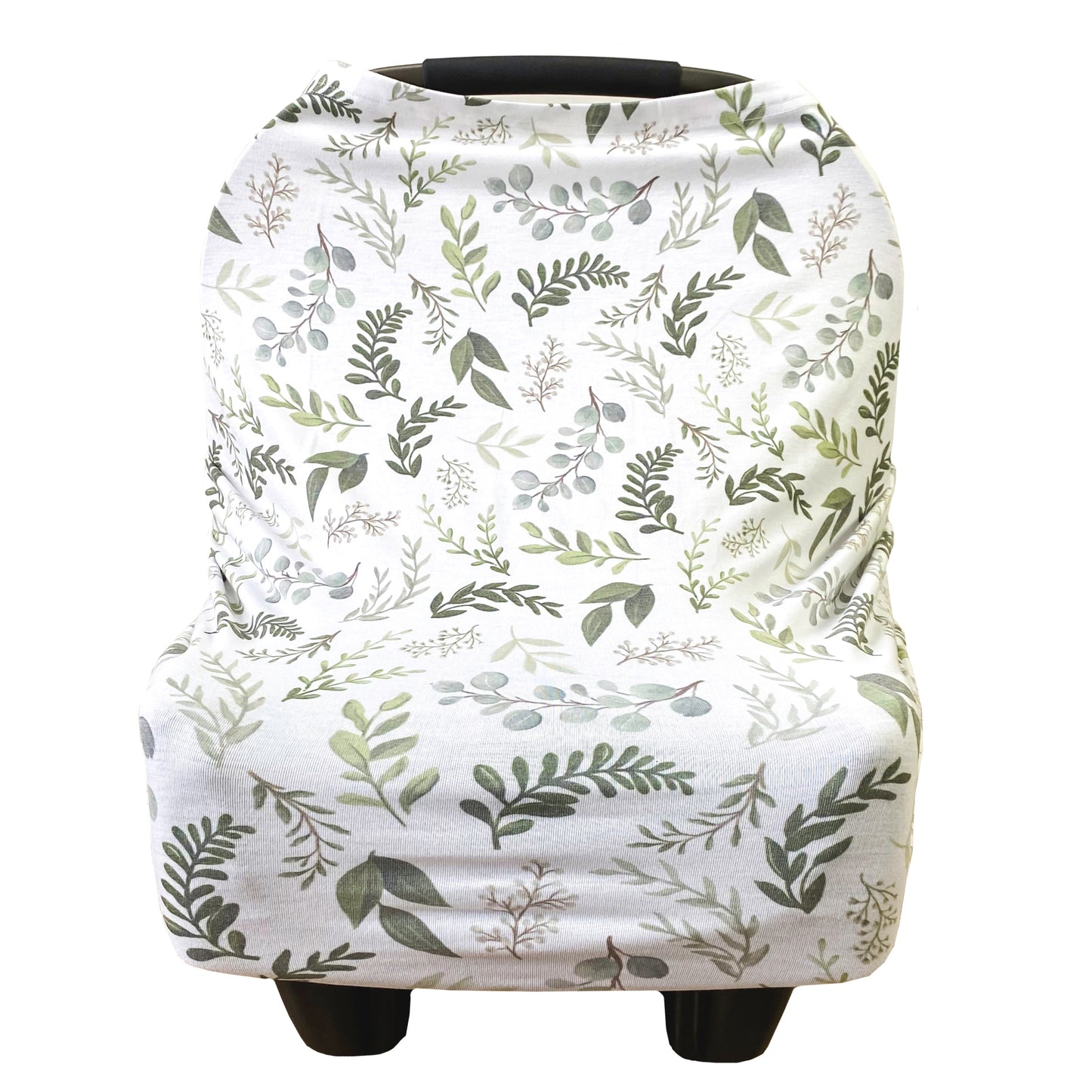 Extra Soft and Stretchy Nursing and Carseat Cover: Graceful Greenery