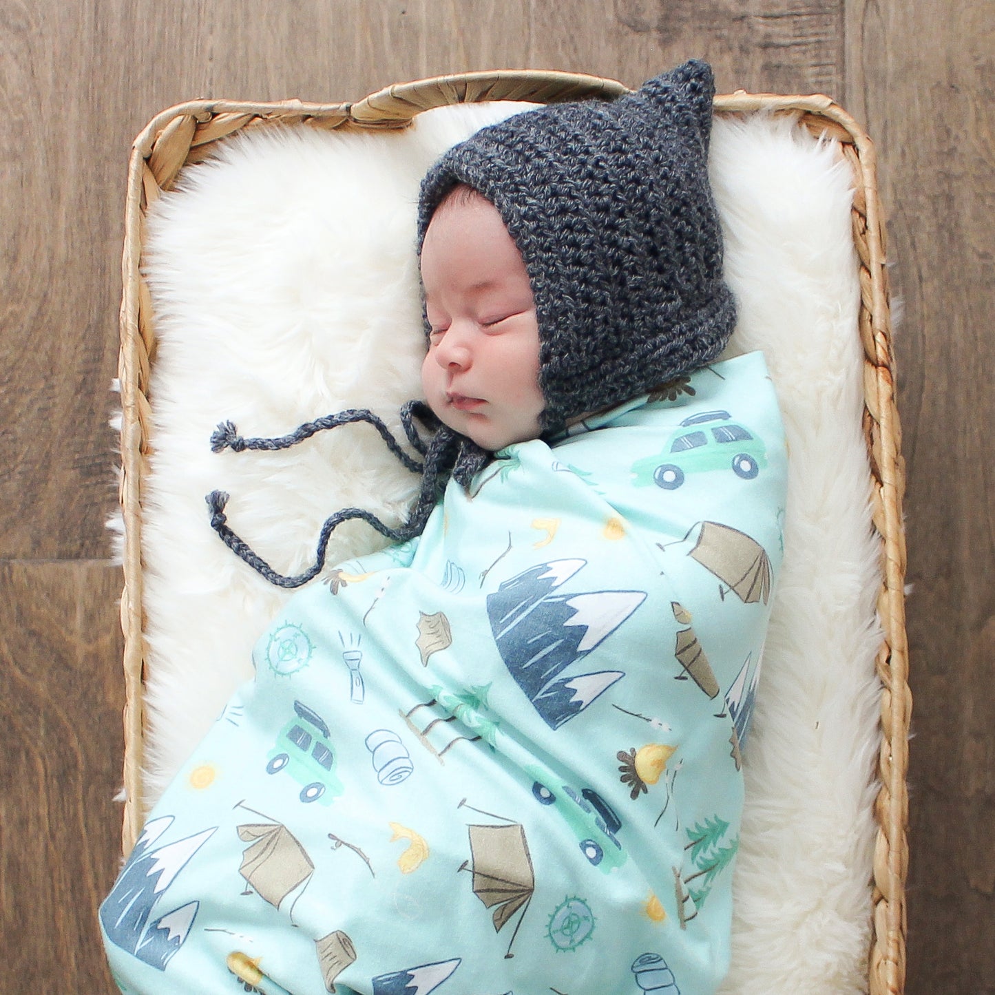 Extra Soft Stretchy Knit Swaddle Blanket: Outdoor Adventure