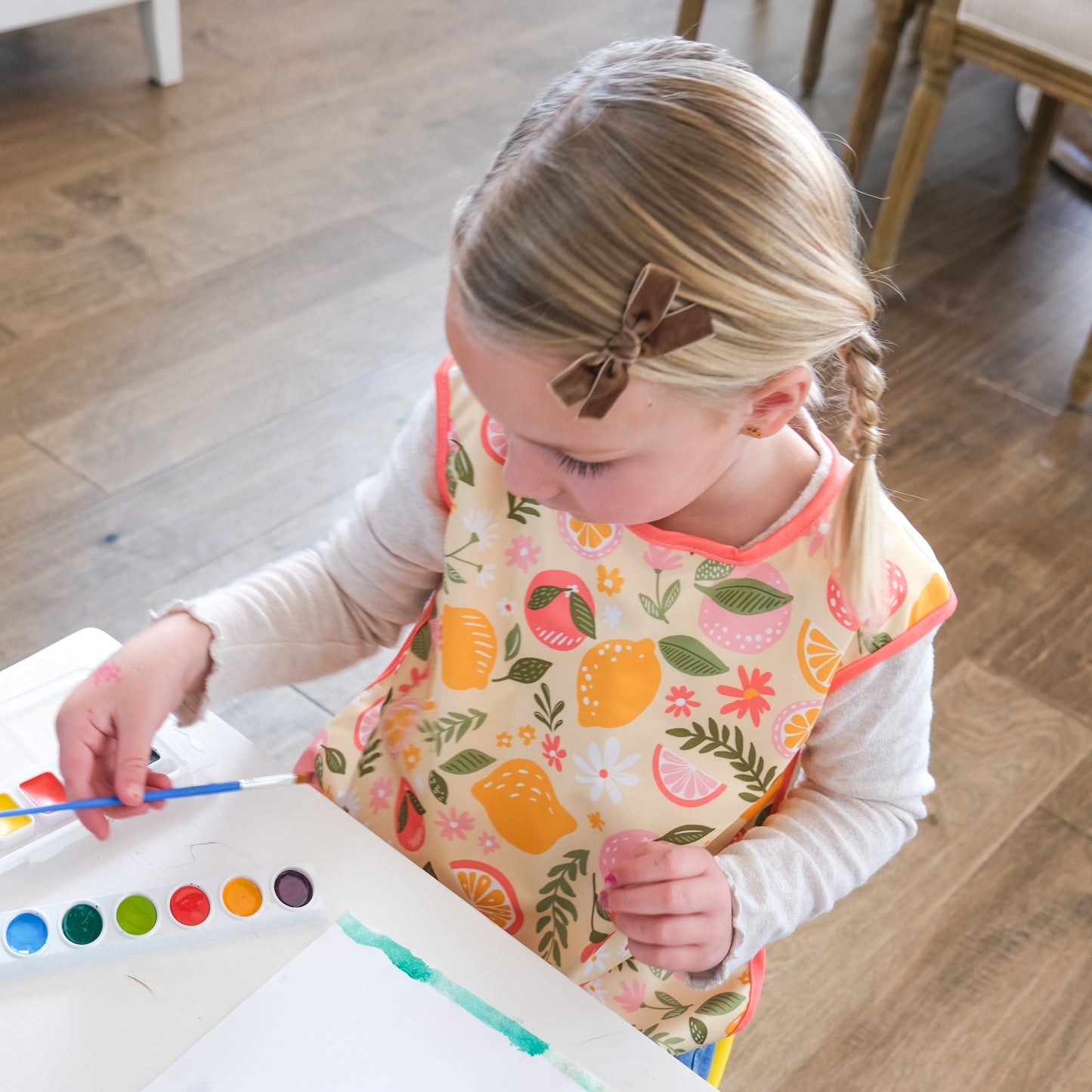 Apron Bib: Citrus Blossom