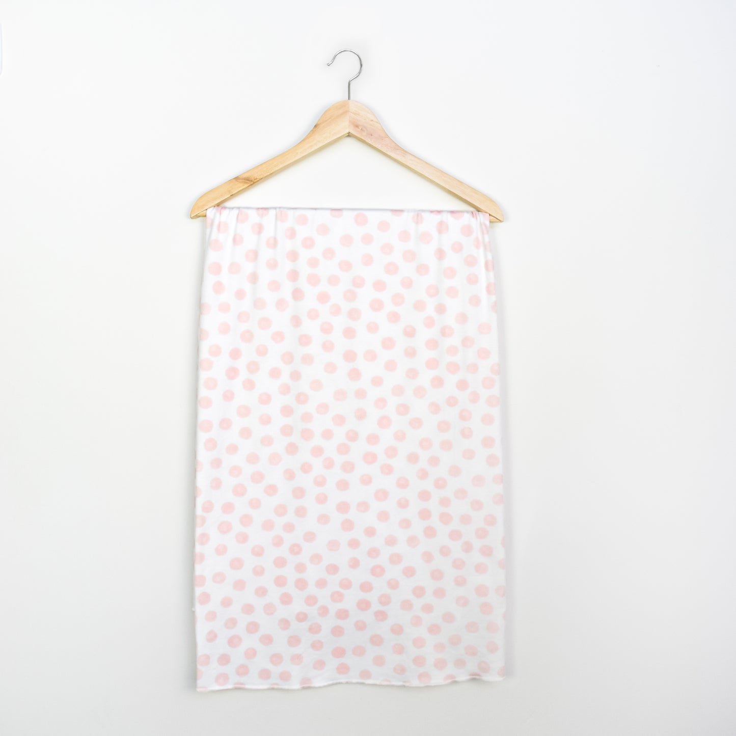 Extra Soft Stretchy Knit Swaddle Blanket: Blush Dottie