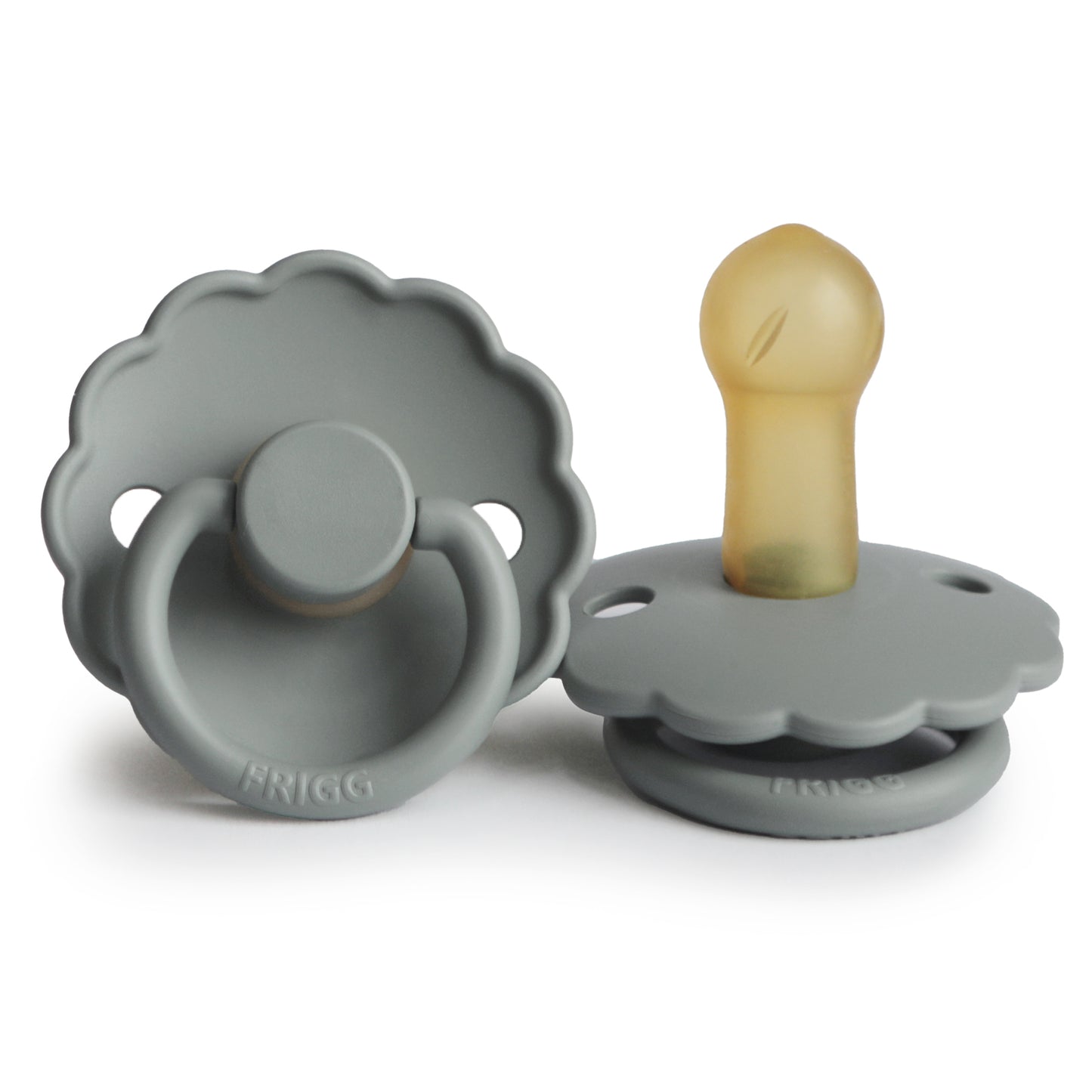 Frigg Natural Rubber Pacifier: French Gray (Scalloped)