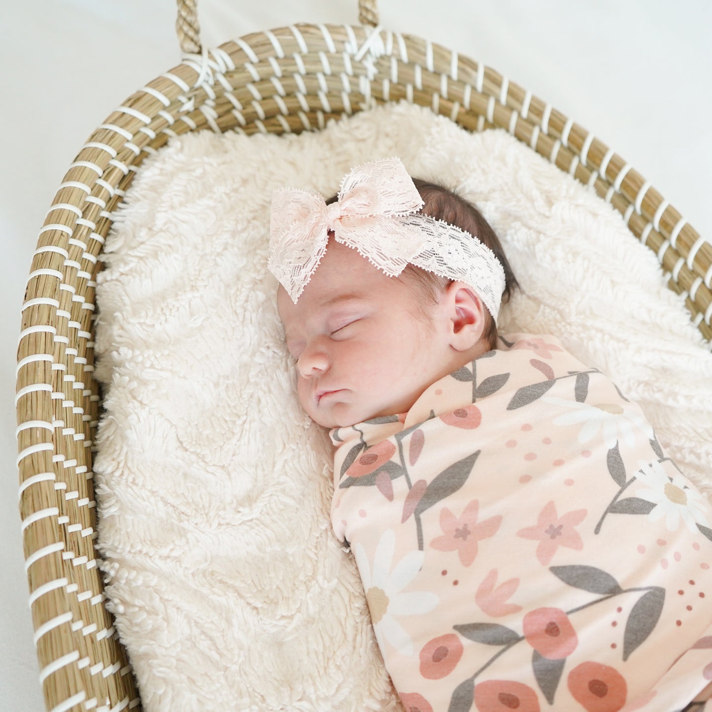 Stretch Lace Bow Headband for Babies: London