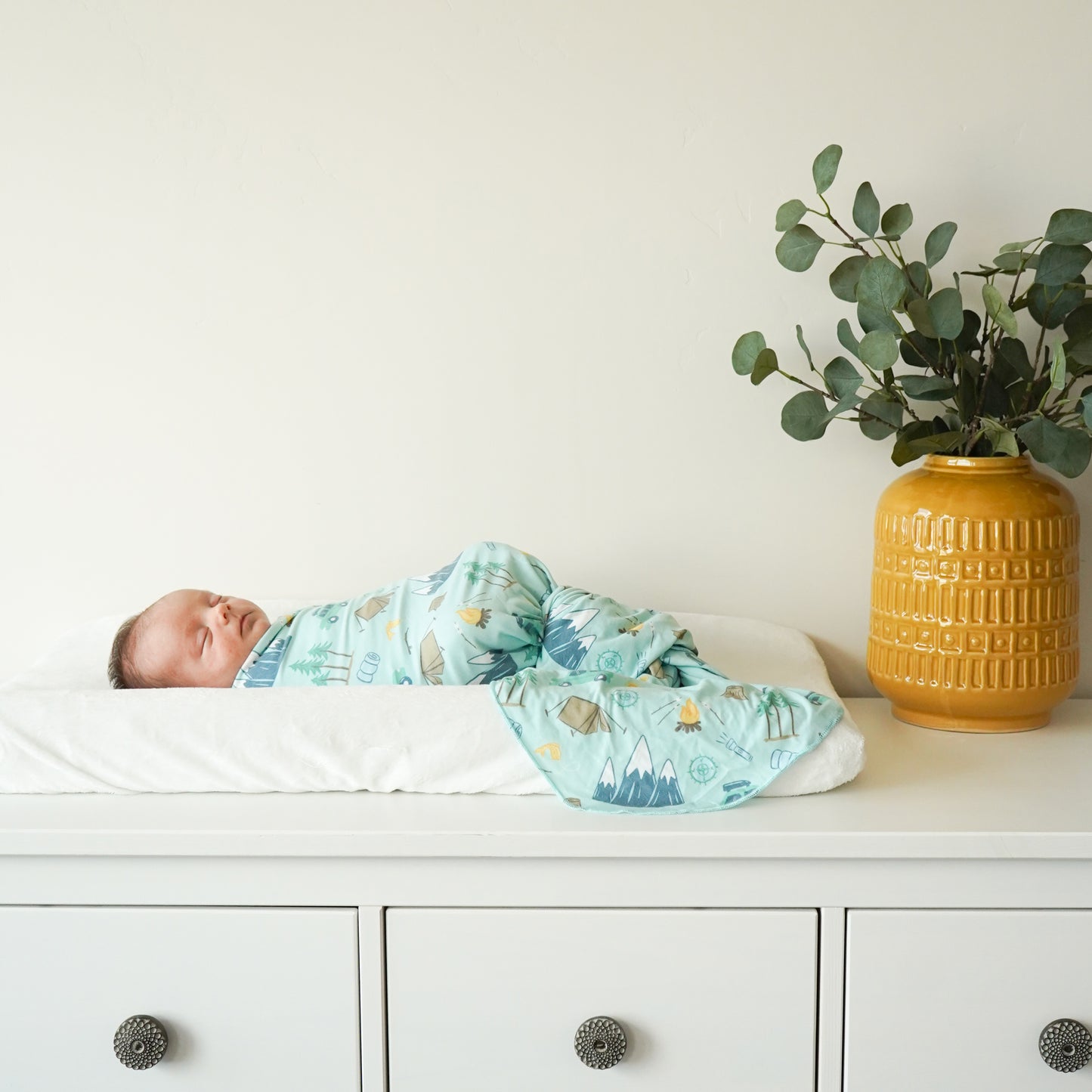 Extra Soft Stretchy Knit Swaddle Blanket: Outdoor Adventure