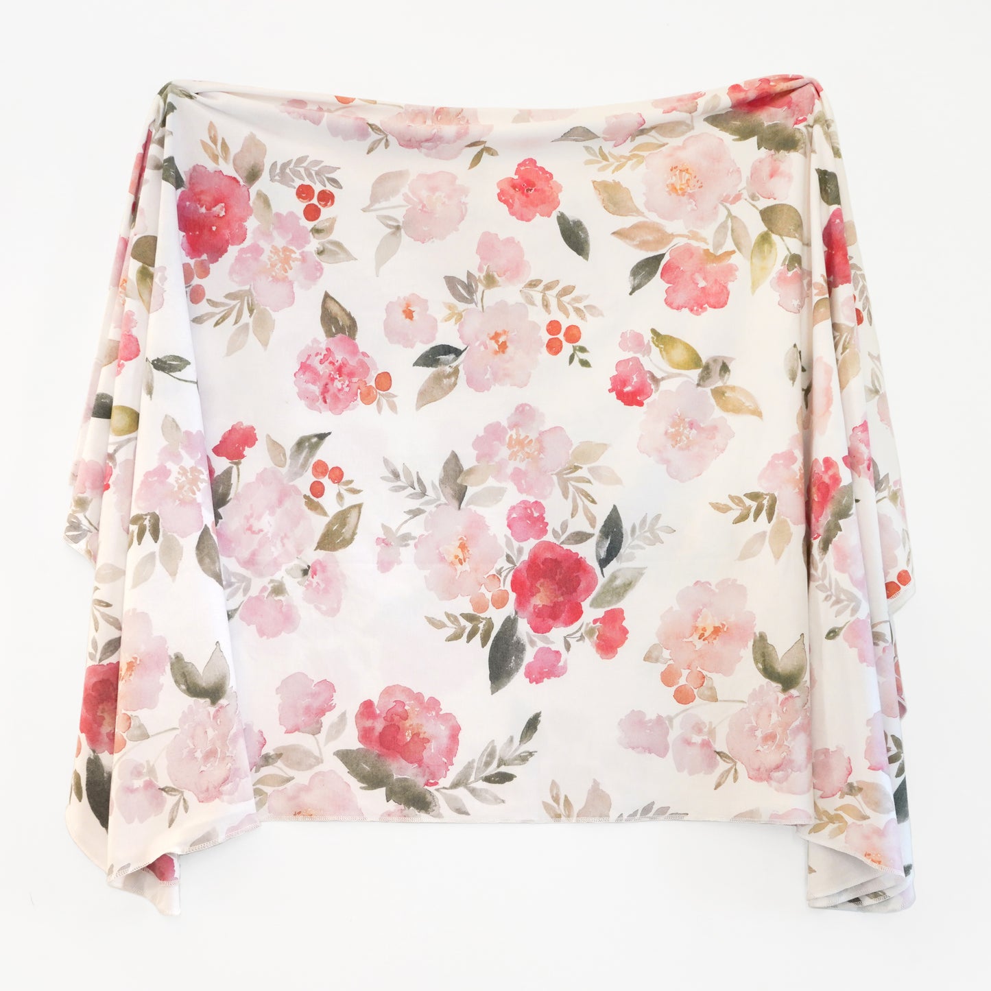 Extra Soft Stretchy Knit Swaddle Blanket: Painted Petals