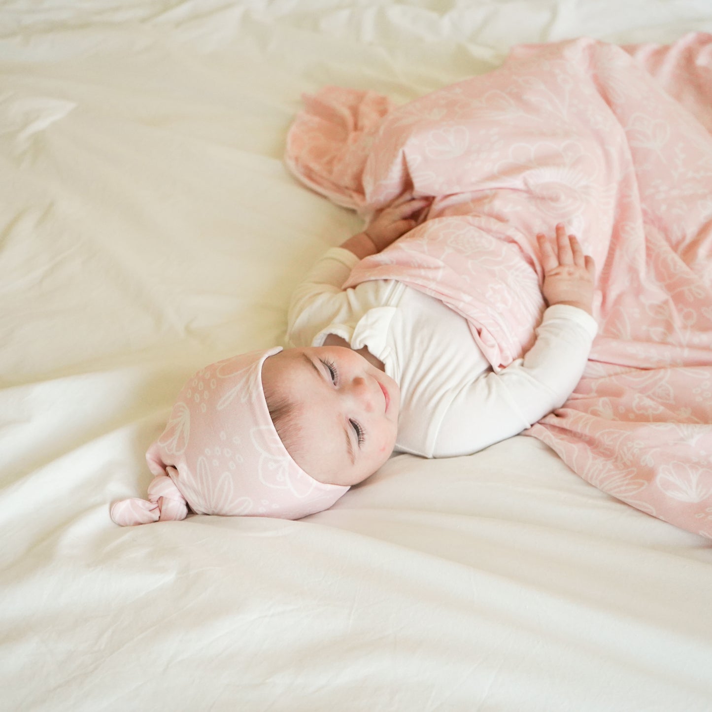 Extra Soft Top Knot Hat: Perfectly Pink