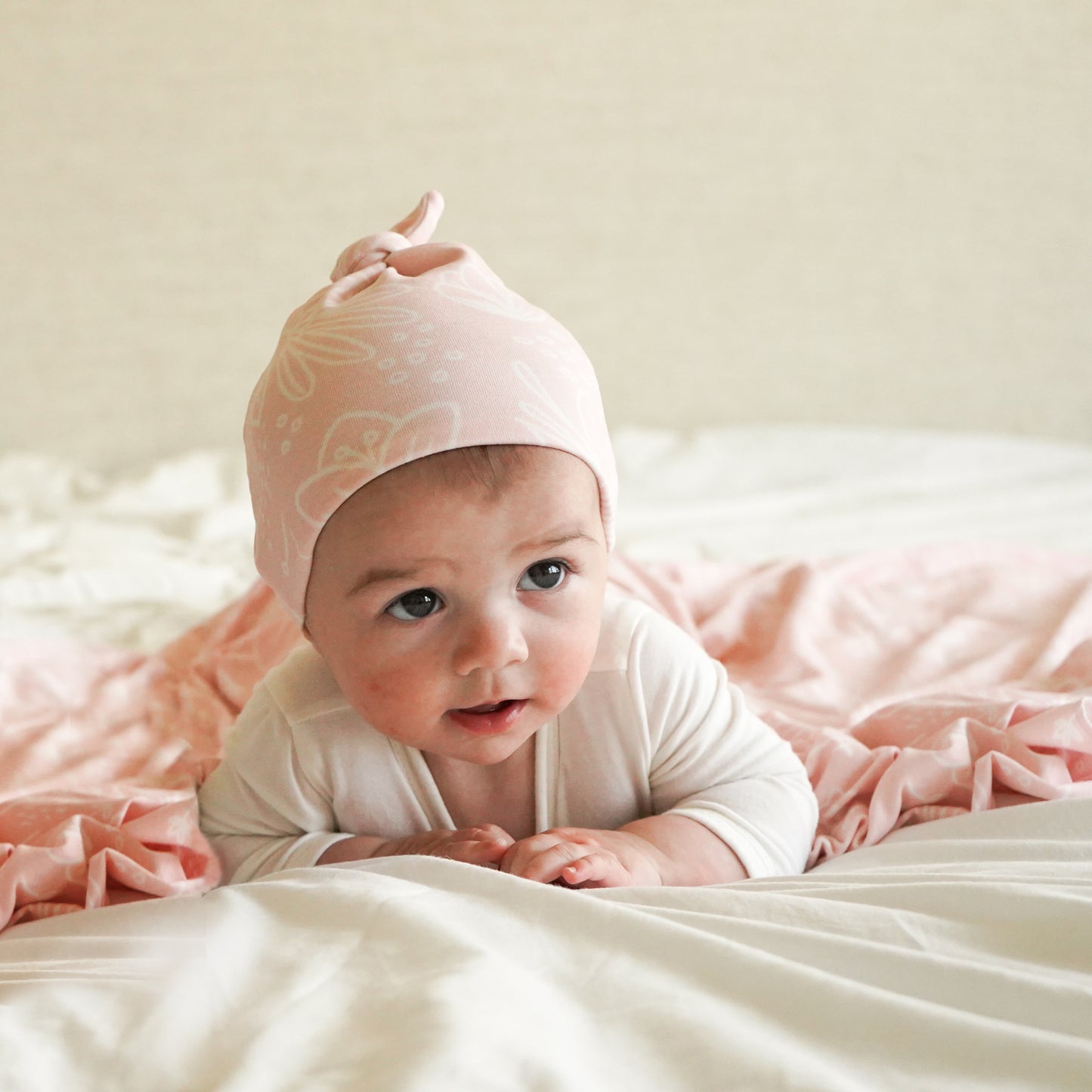 Extra Soft Top Knot Hat: Perfectly Pink