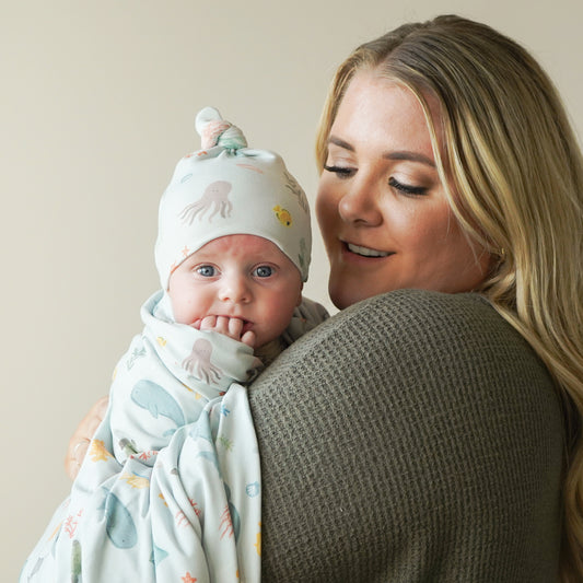Extra Soft Top Knot Hat: Underwater Adventure