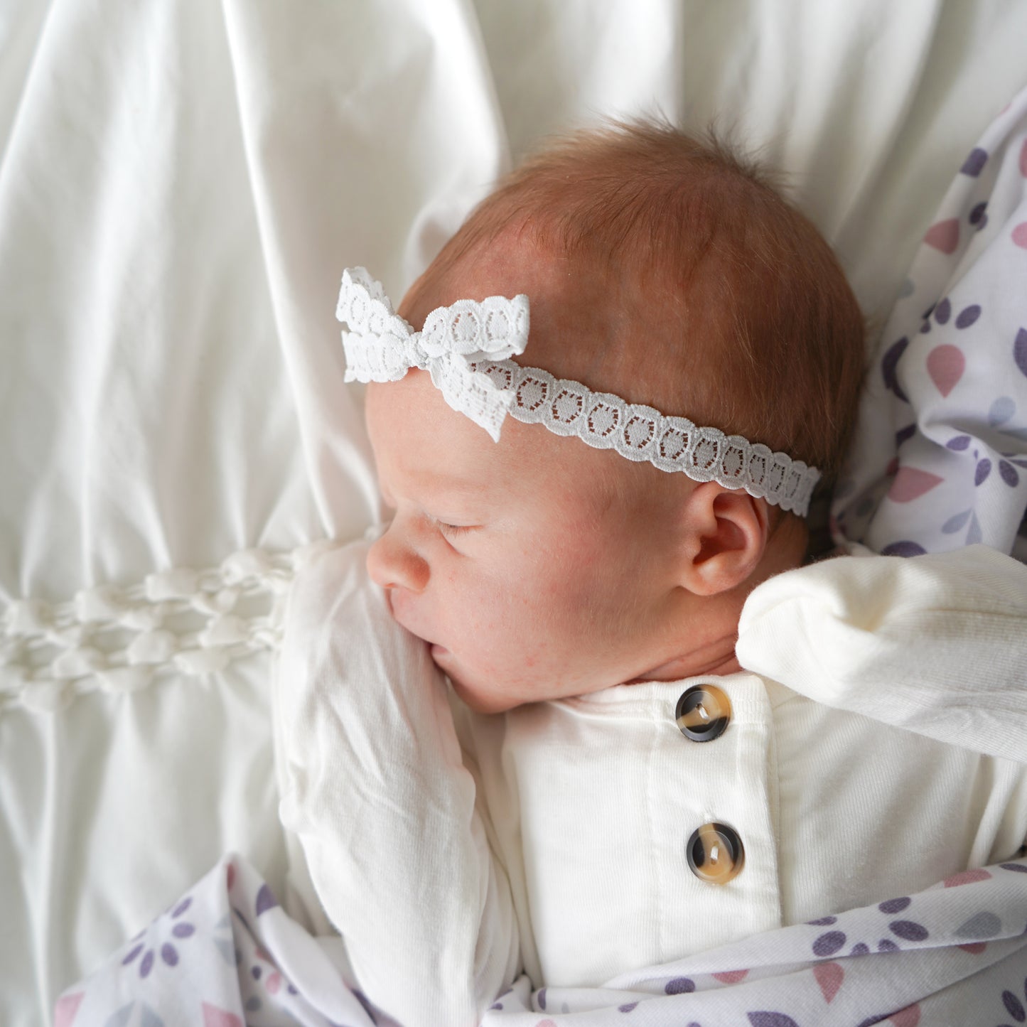 Stretch Lace Bow Headband for Babies: Zara