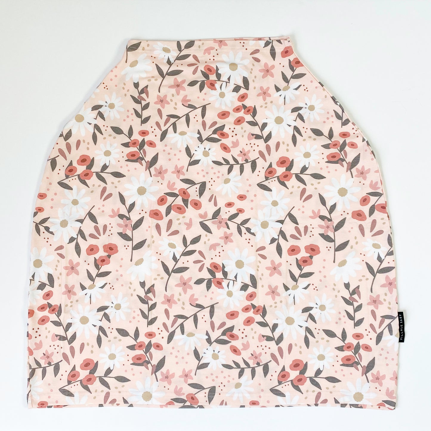 Extra Soft and Stretchy Nursing and Carseat Cover: Peach Posey