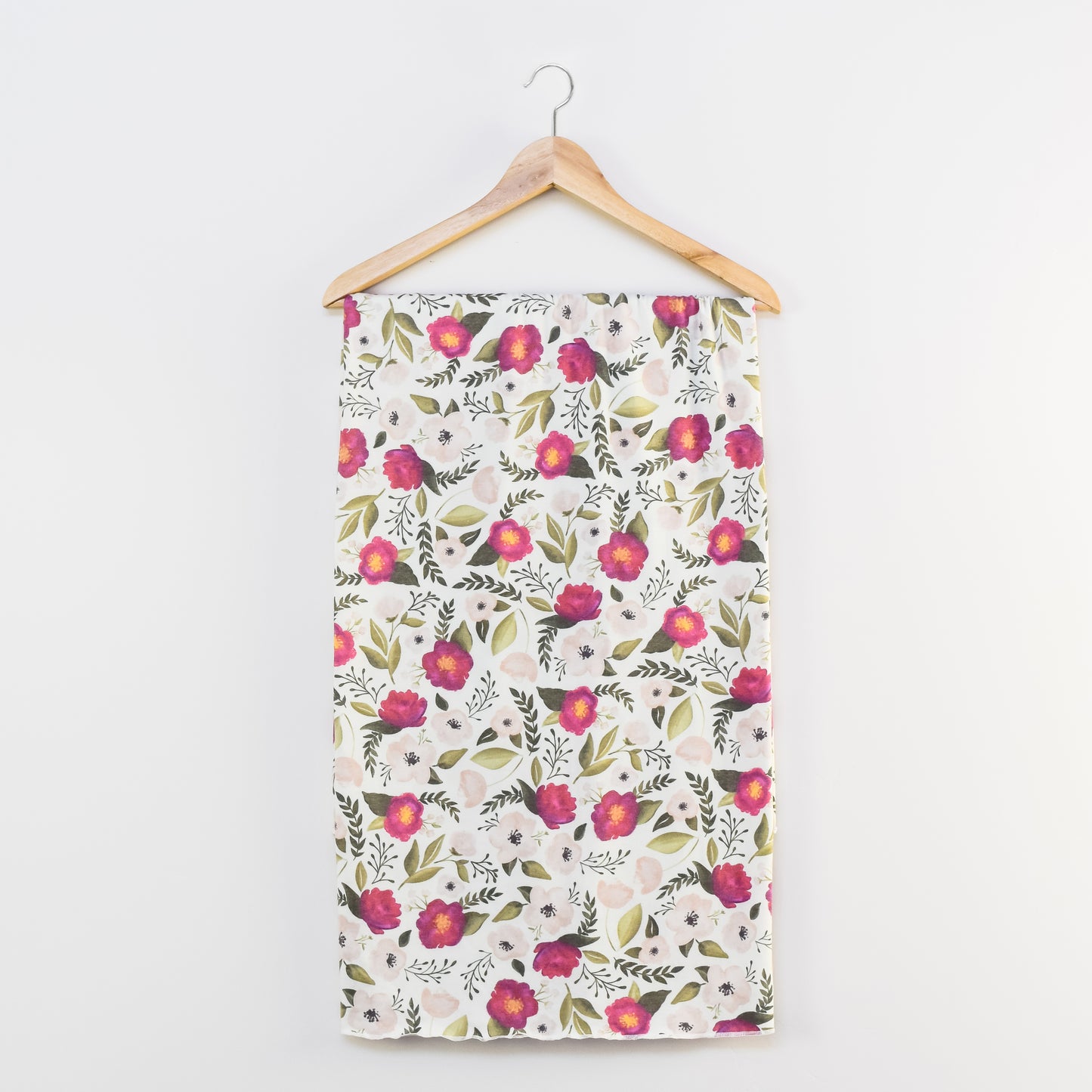 Extra Soft Stretchy Knit Swaddle Blanket: Fuchsia Florals