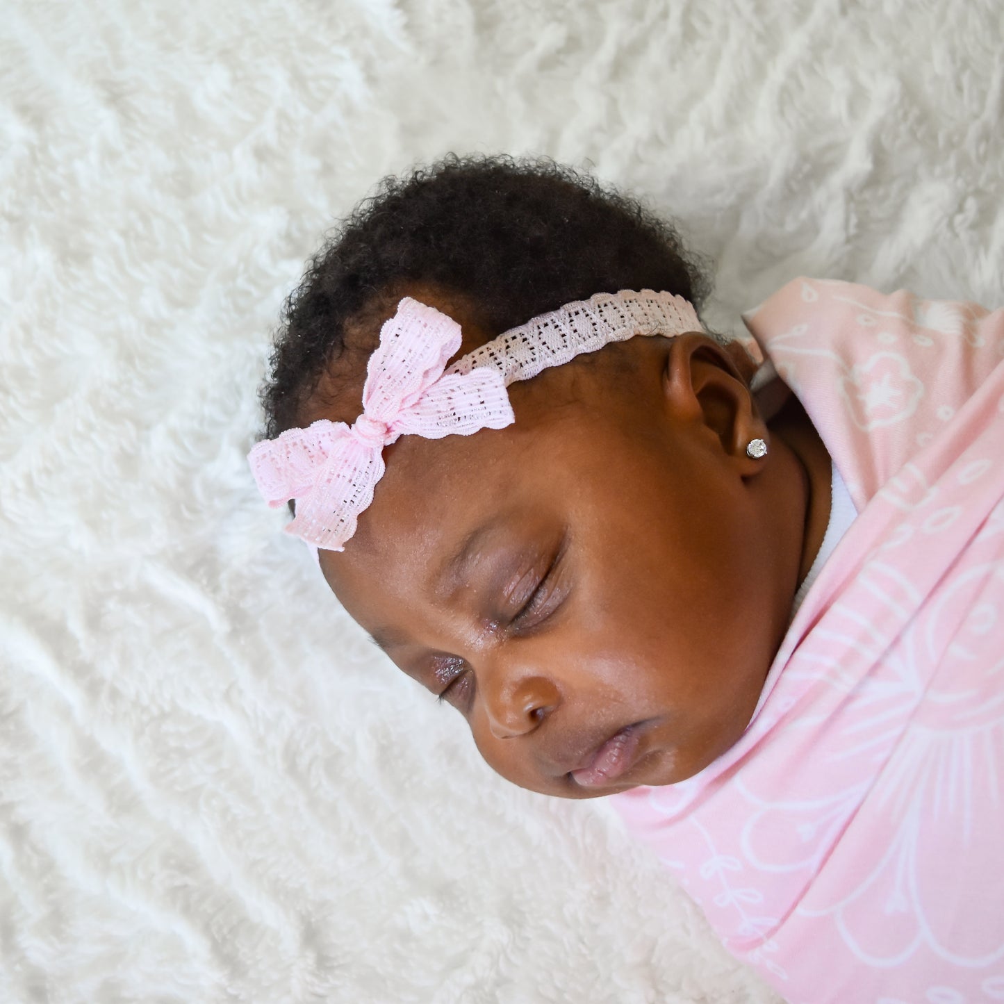 Stretch Lace Bow Headband for Babies: Eden