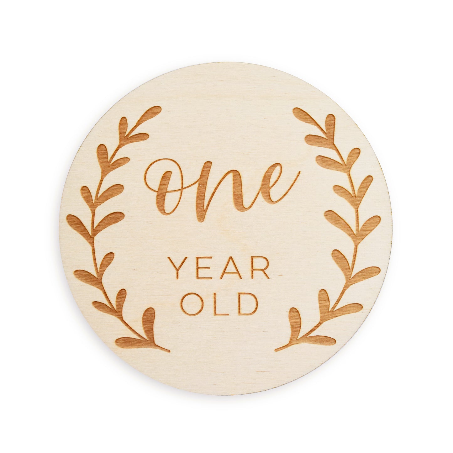 One Year Old Sign: Graceful Greenery