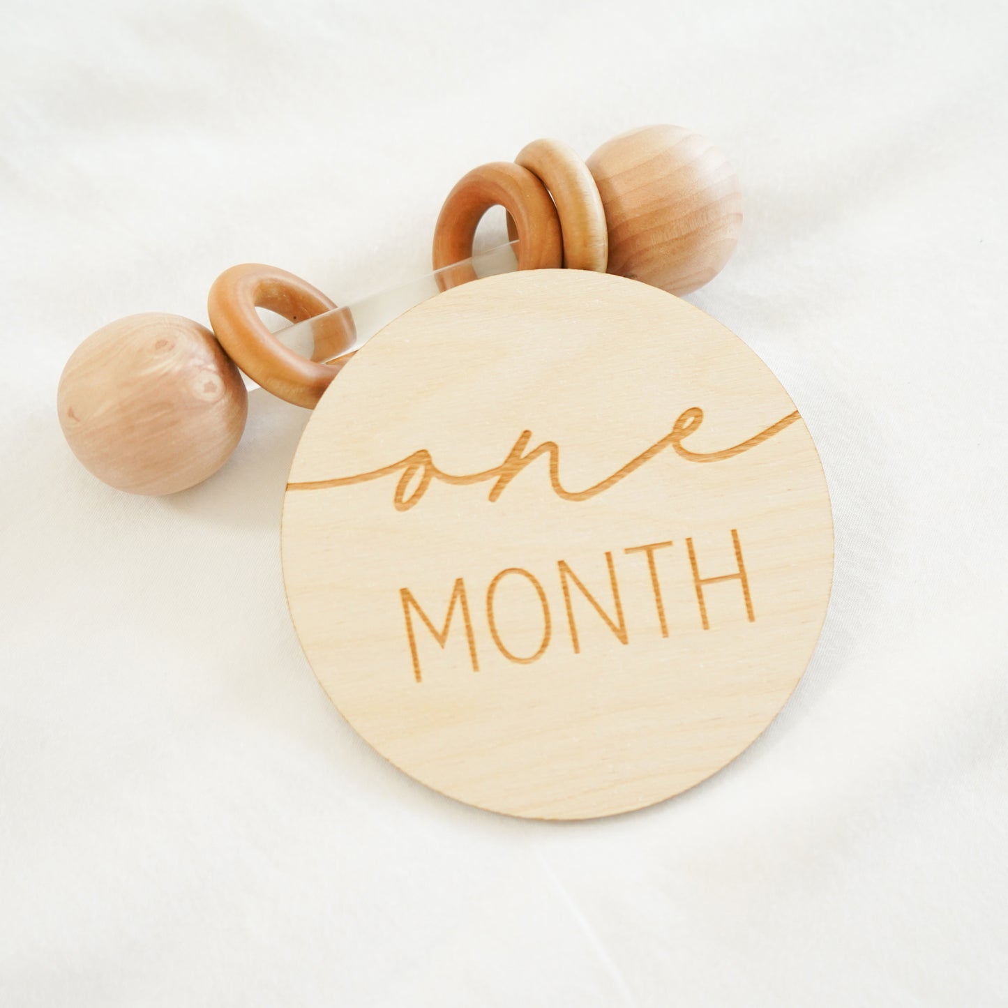 one month baby milestone rattle toy 
