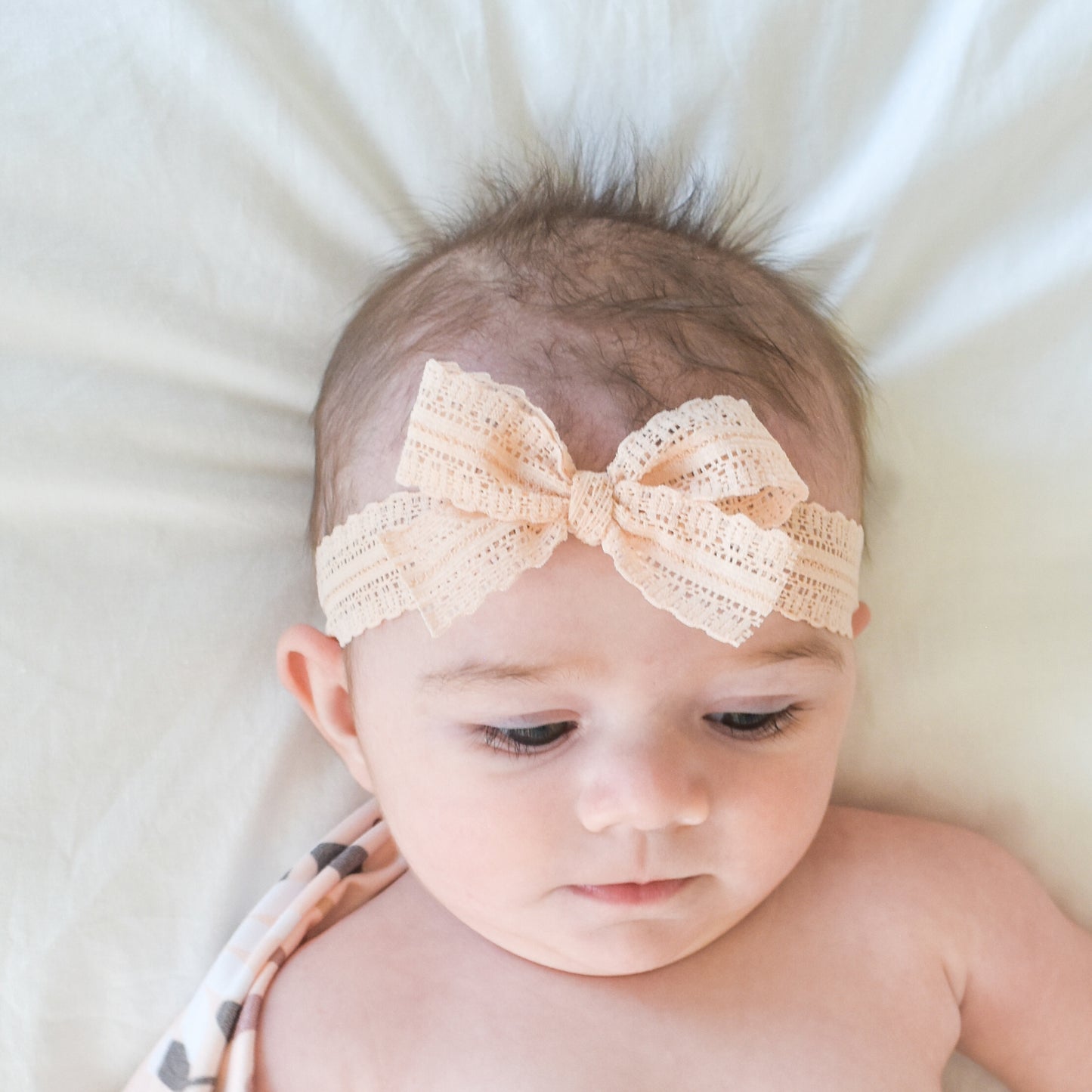 Stretch Lace Bow Headband for Babies: Eloise