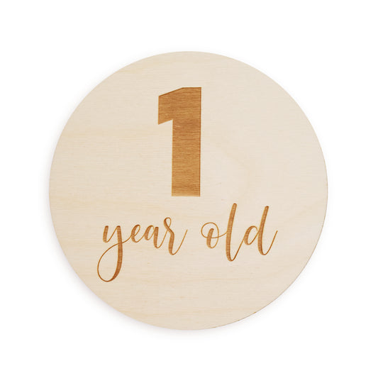 One Year Old Sign: Number Script