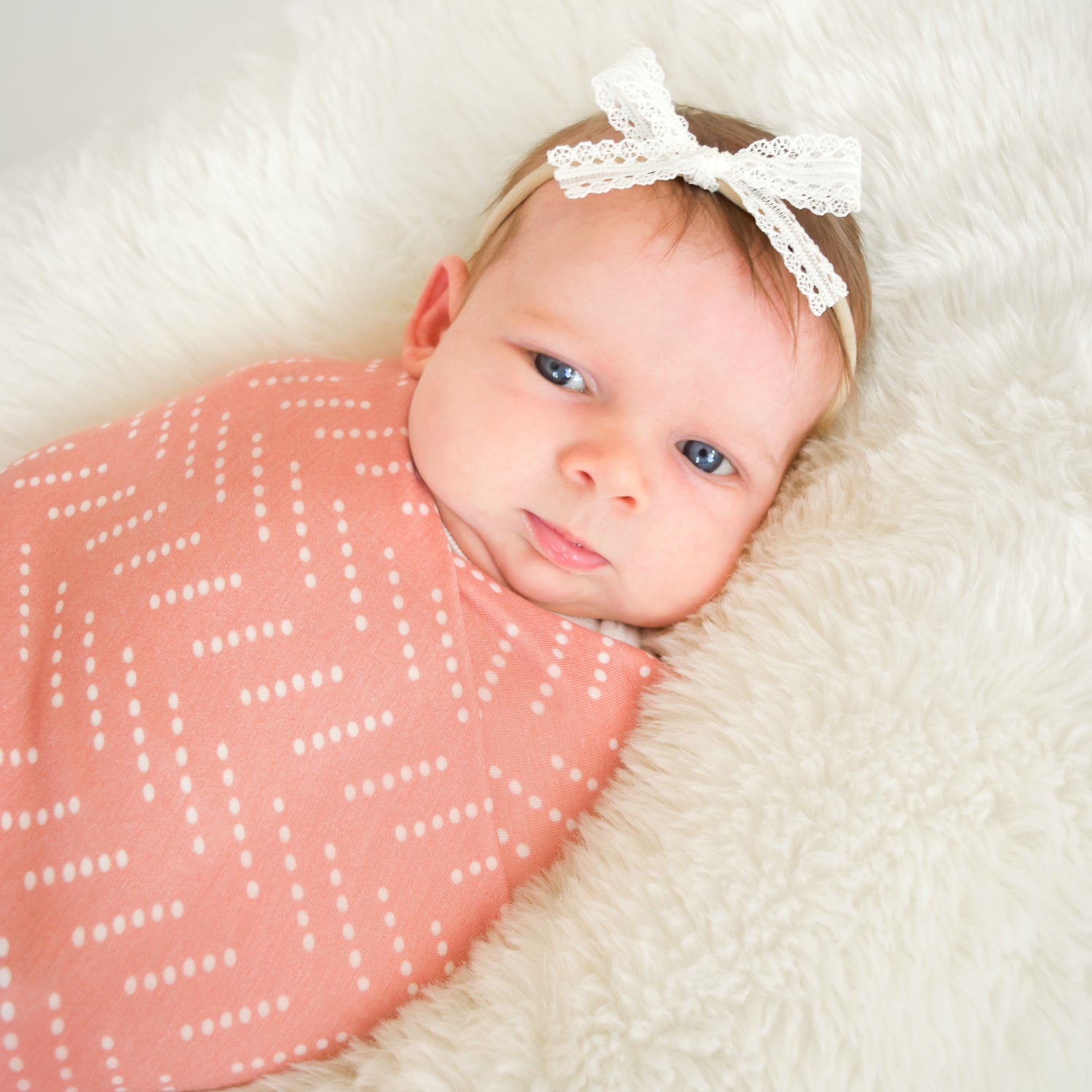 Extra Soft Stretchy Knit Swaddle Blanket: Desert Dots – Village Baby