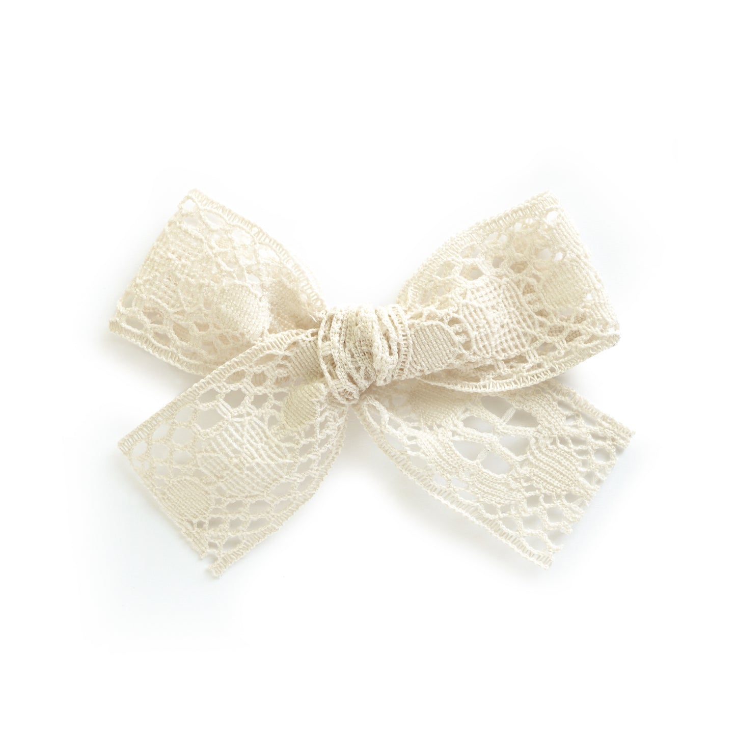 Cream Ivory Lace village baby and little girl bow clip