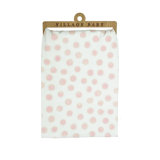 Extra Soft Stretchy Knit Swaddle Blanket: Blush Dottie