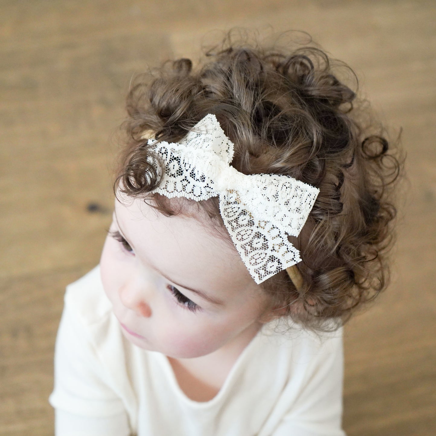 baby toddler headband with bow lace white cute modern gift