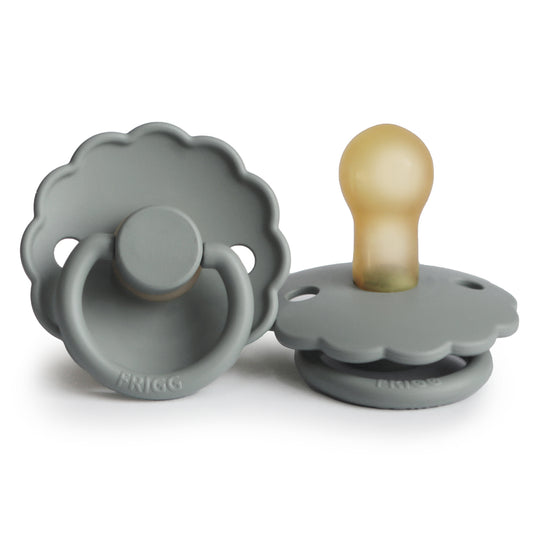 Frigg Natural Rubber Pacifier: French Gray (Scalloped)