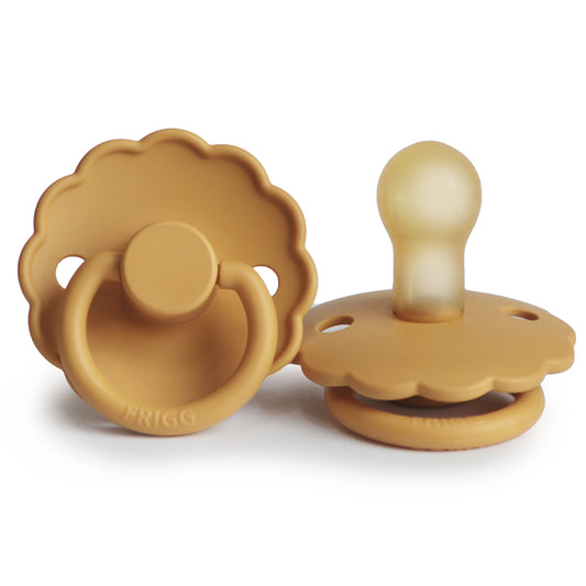 Frigg Natural Rubber Pacifier: Honey Gold (Scalloped)