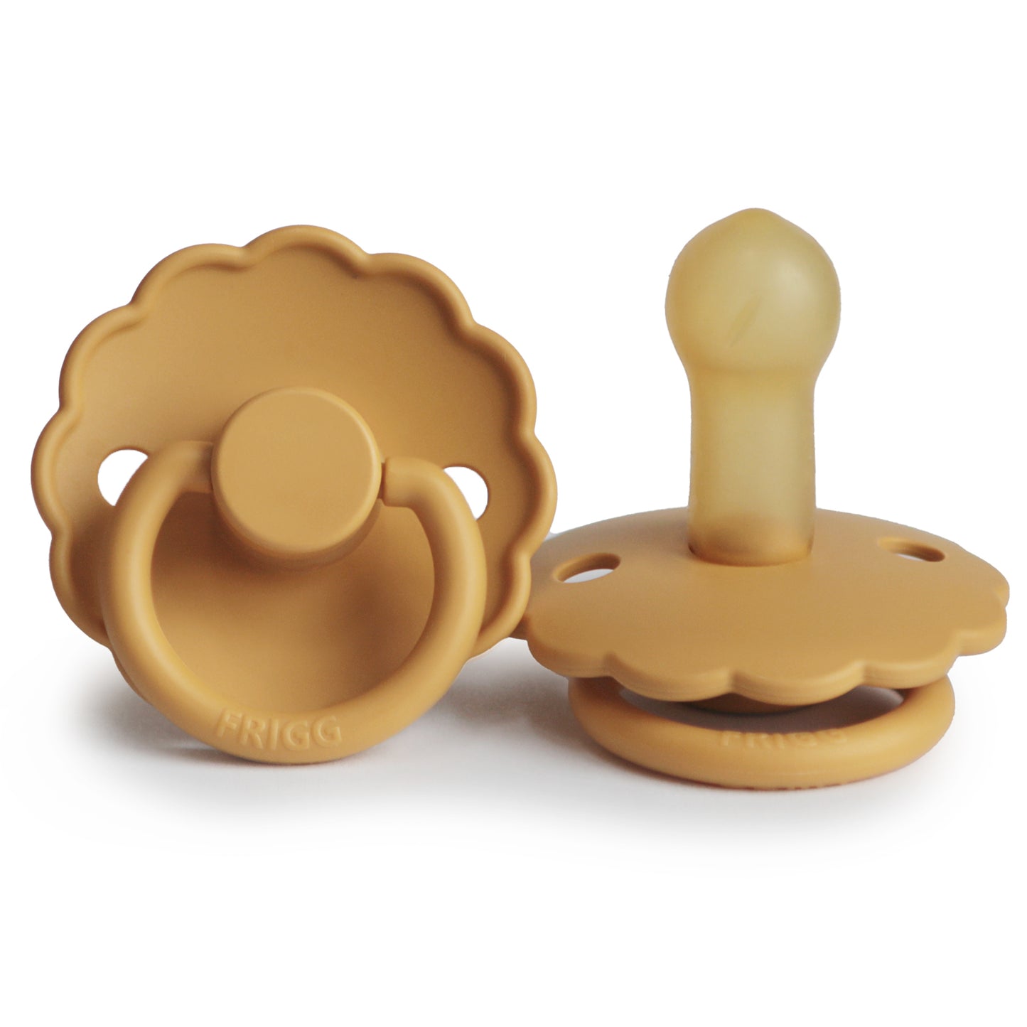 Frigg Natural Rubber Pacifier: Honey Gold (Scalloped)