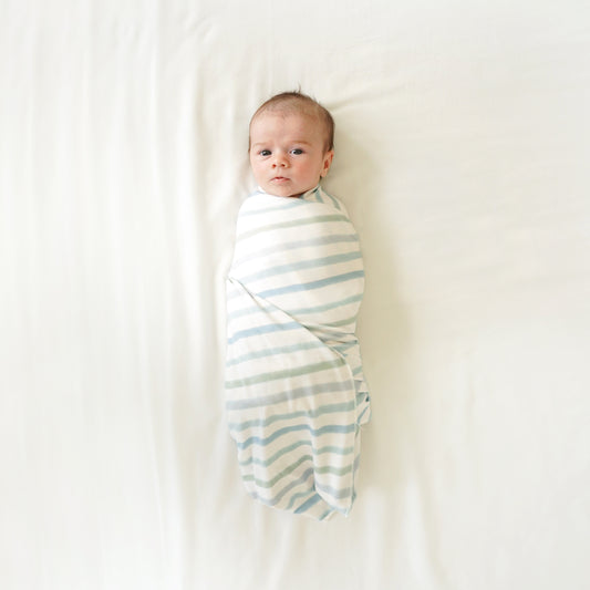 Extra Soft Stretchy Knit Swaddle Blanket: Dapper Stripes