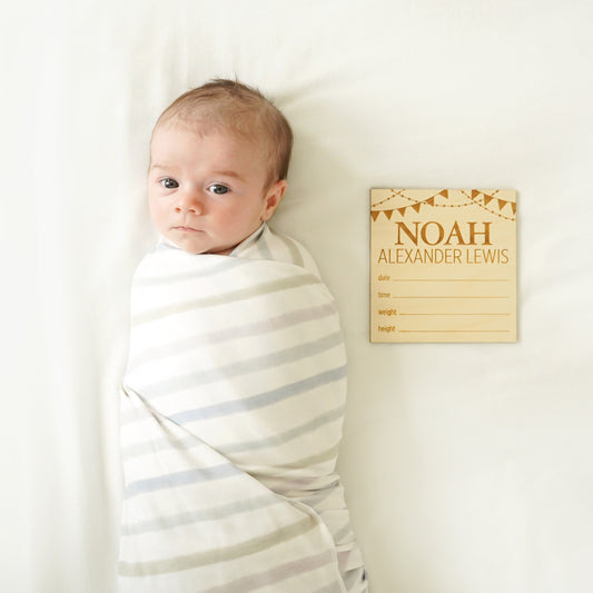 baby boy custom name sign and blanket