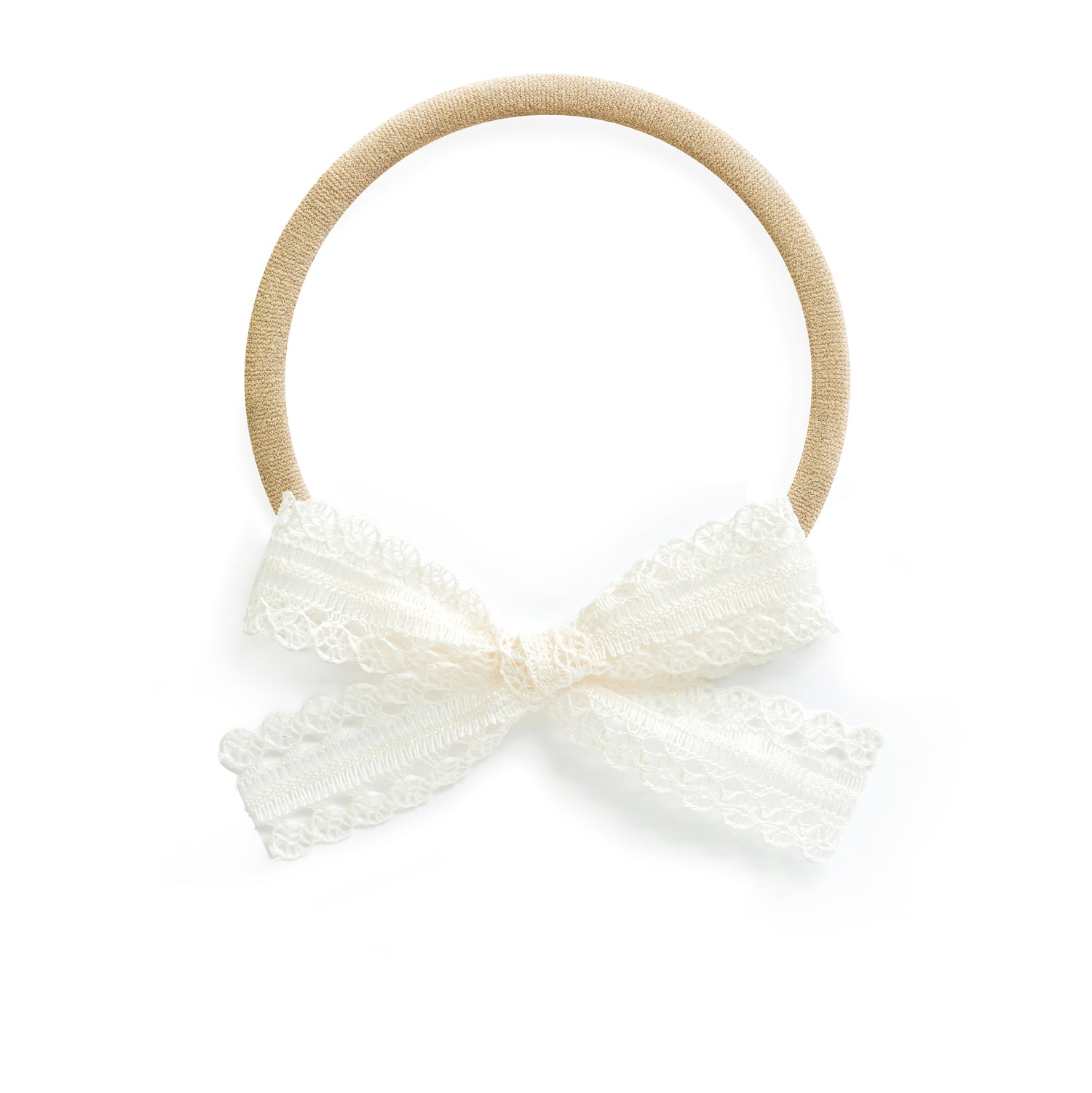 stretchy one size fits all baby bow headband white lace gift