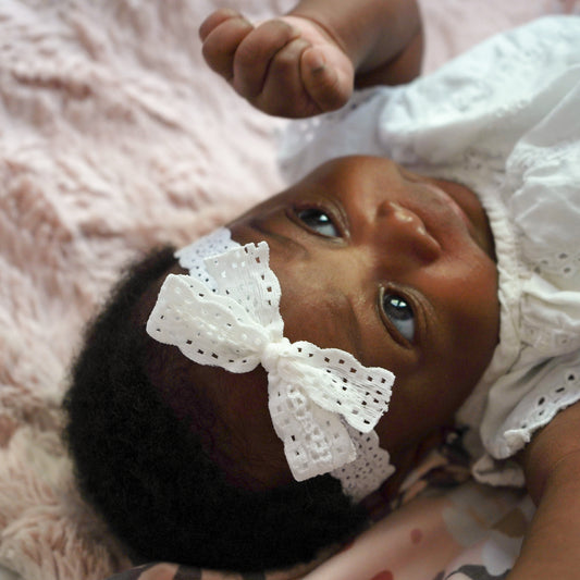 Stretch Lace Bow Headband for Babies: Bianca