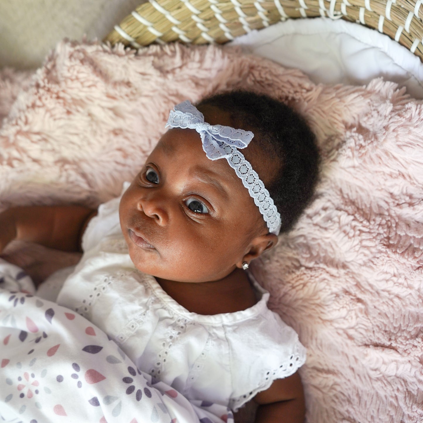 Stretch Lace Bow Headband for Babies: Skye