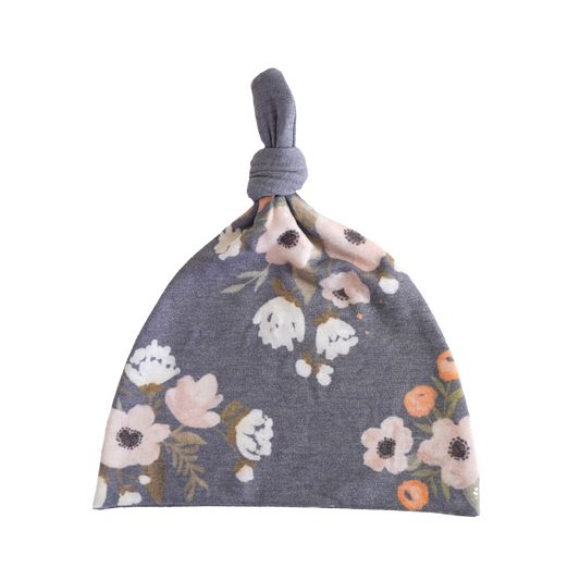 Extra Soft Top Knot Hat: Midnight Garden