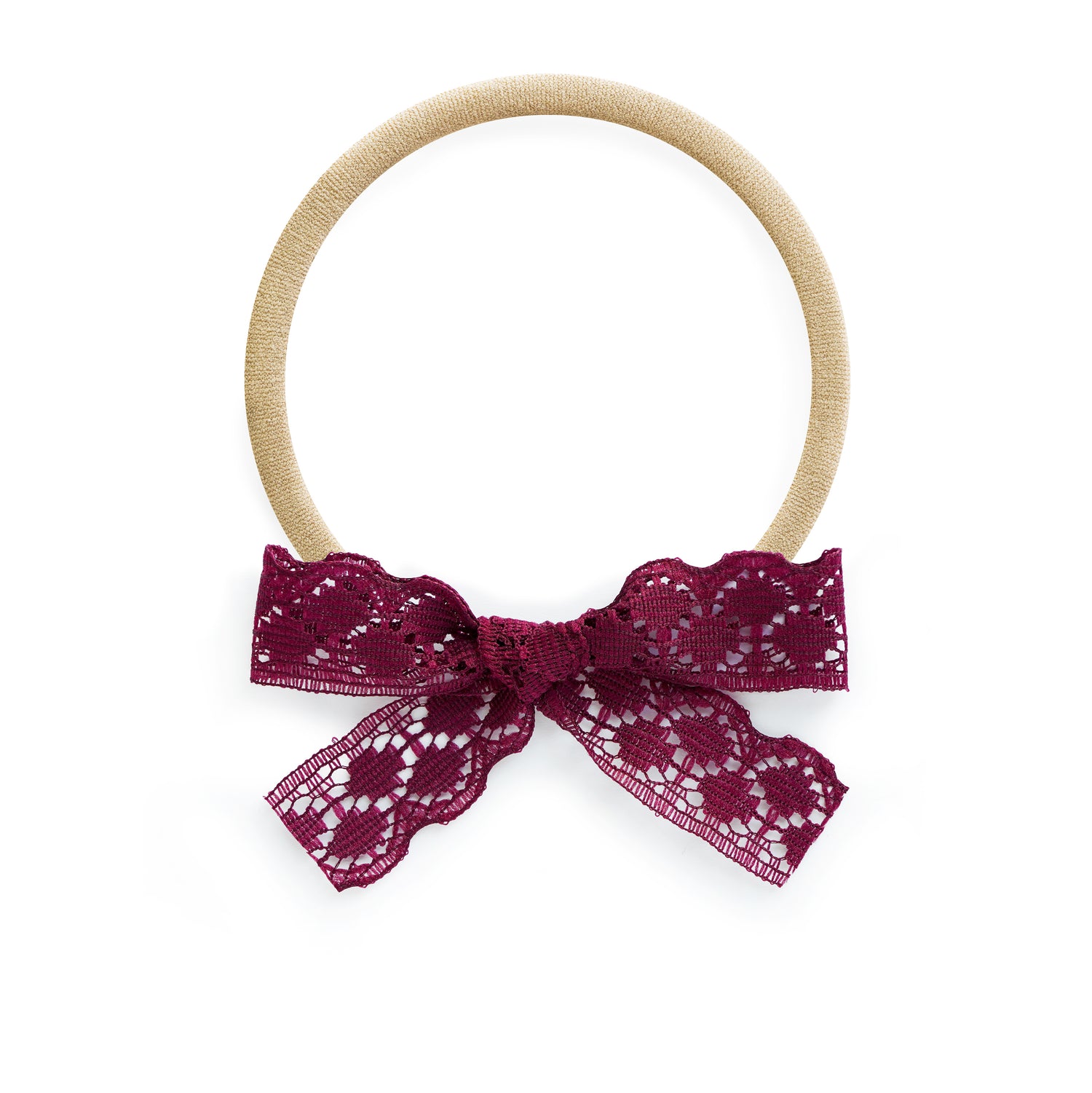 village baby lace penelope bow deep pink maroon burgundy pretty accessory baby headband stretchy