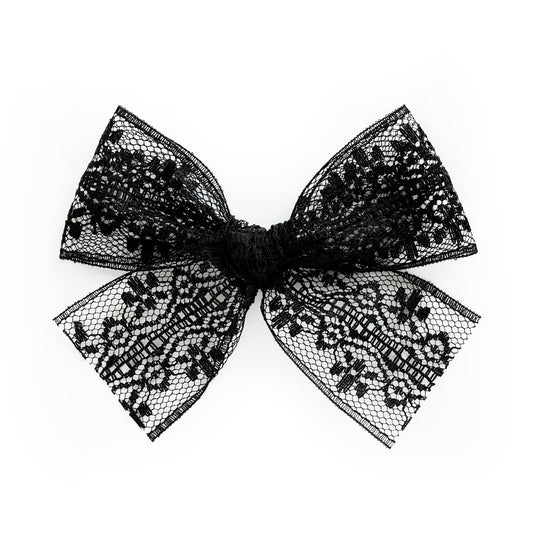 Village Baby black lace raven bow for babies and big girls