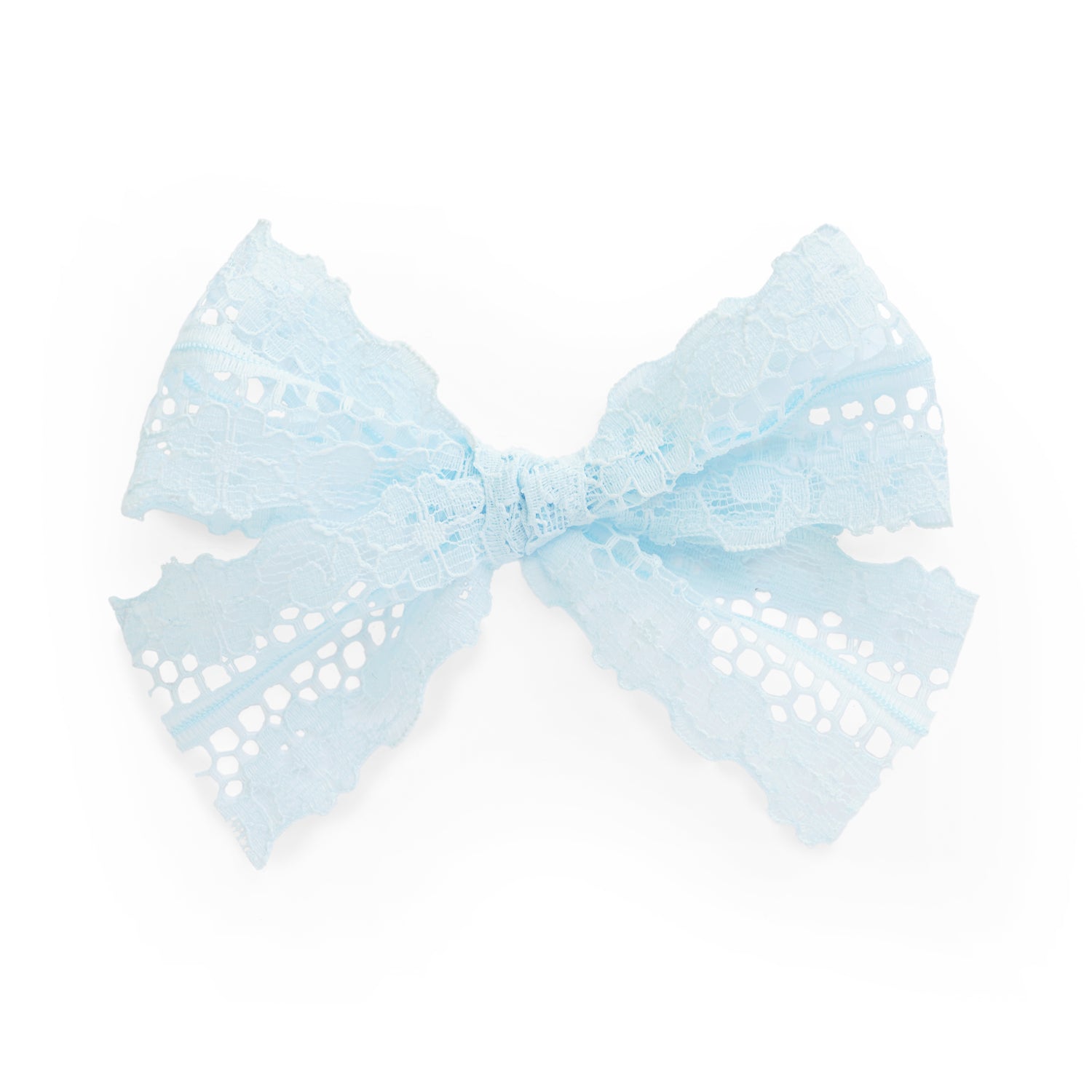 village baby light blue lace Reese bow for babies and big girls