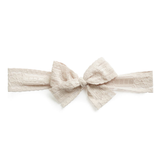 Stretch Lace Bow Headband for Babies: Savannah