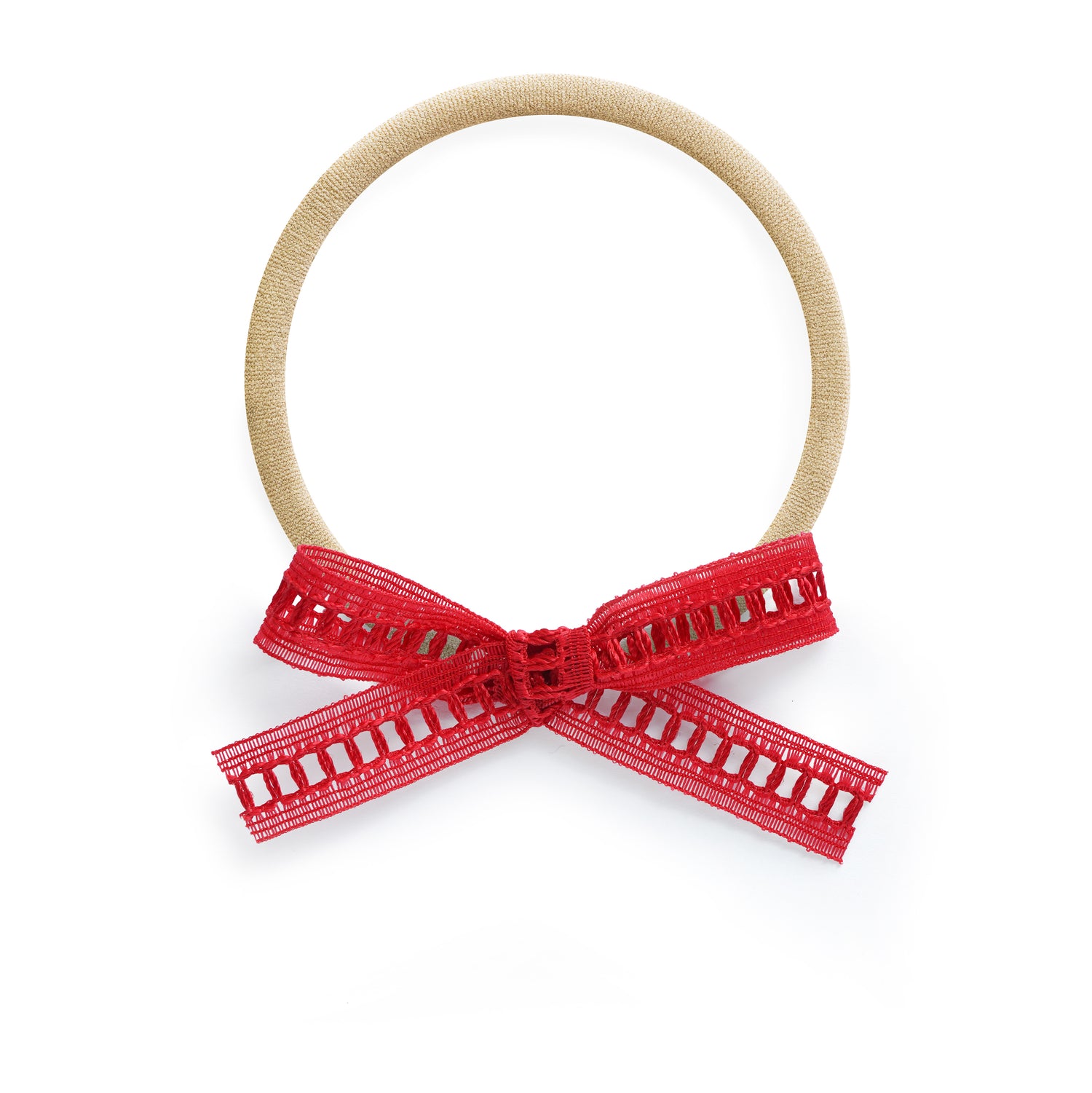 village baby headband bow bows red lace stretchy one size newborn one year old 