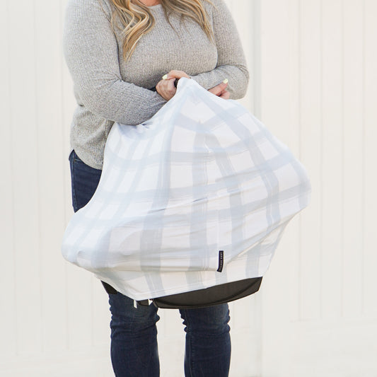 Extra Soft and Stretchy Nursing and Carseat Cover: French Gingham