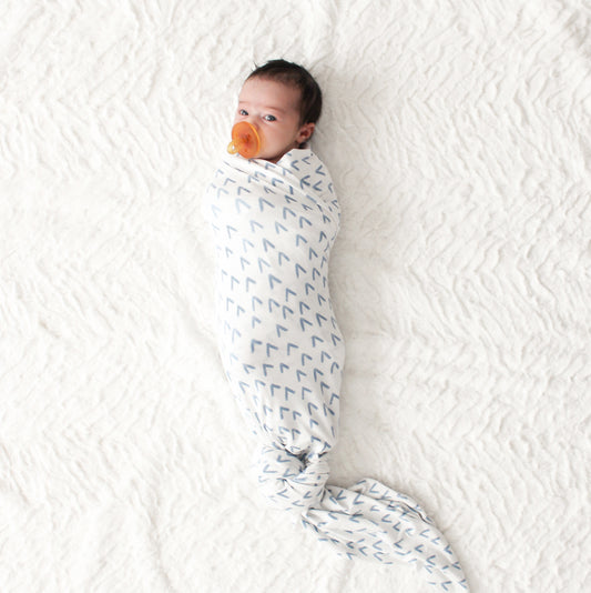 Extra Soft Stretchy Knit Swaddle Blanket: Sweet Peaks