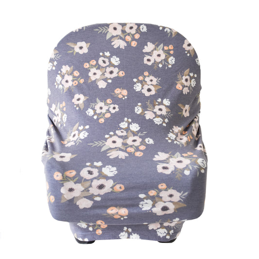 Extra Soft and Stretchy Nursing and Carseat Cover: Midnight Garden