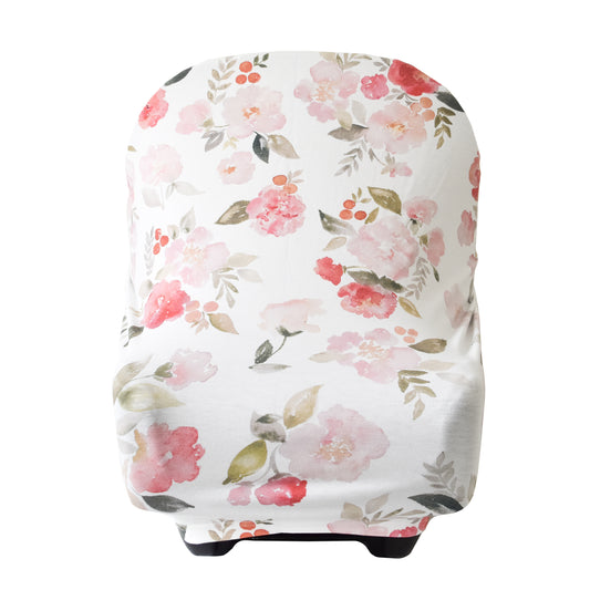 Extra Soft and Stretchy Nursing and Carseat Cover: Painted Petals