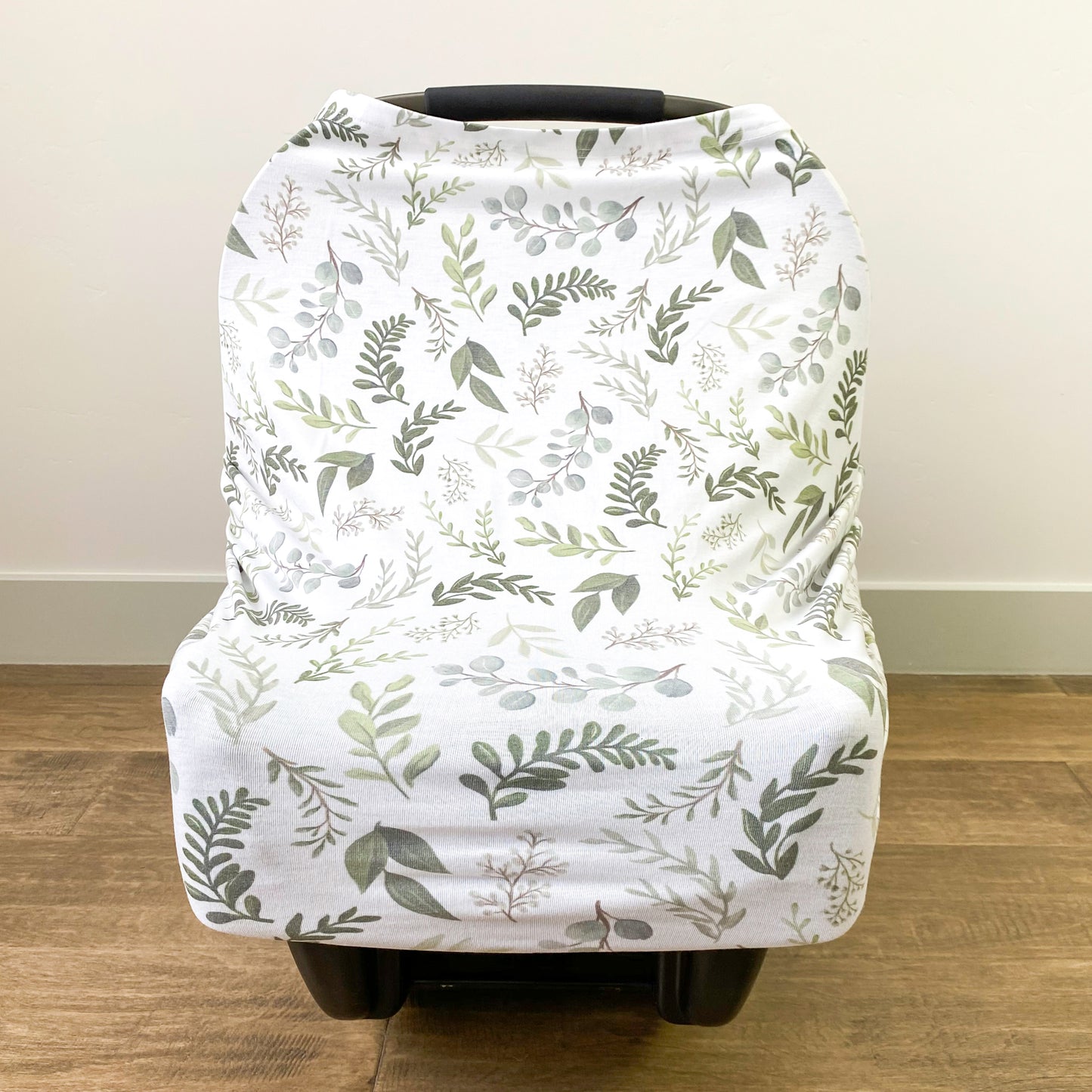 Extra Soft and Stretchy Nursing and Carseat Cover: Graceful Greenery