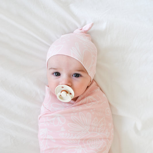 Extra Soft Top Knot Hat: Perfectly Pink