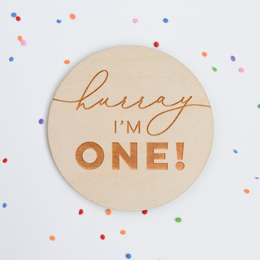 One Year Old Sign: Hurray