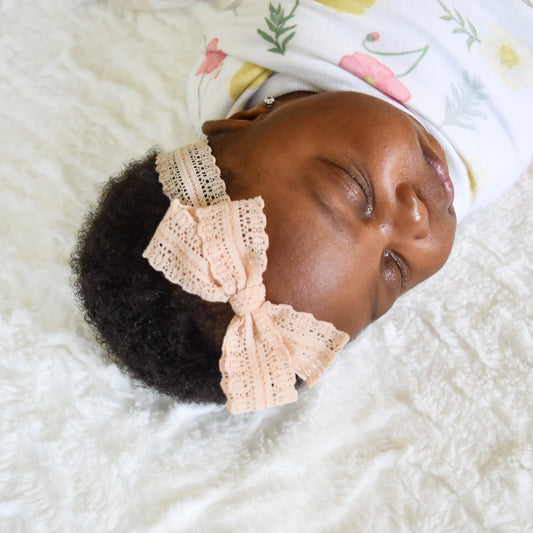 Stretch Lace Bow Headband for Babies: Eloise