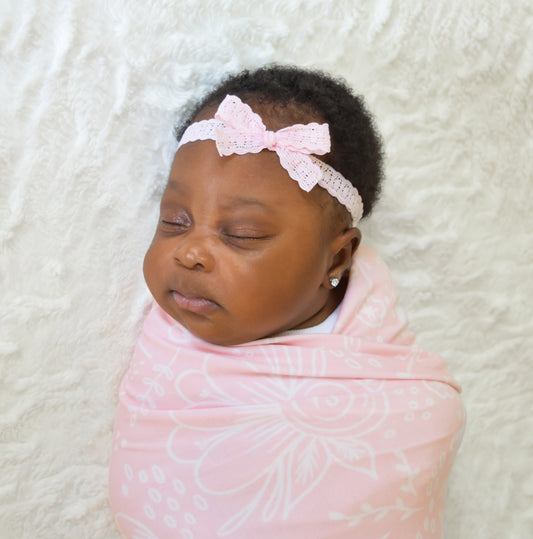 Stretch Lace Bow Headband for Babies: Eden