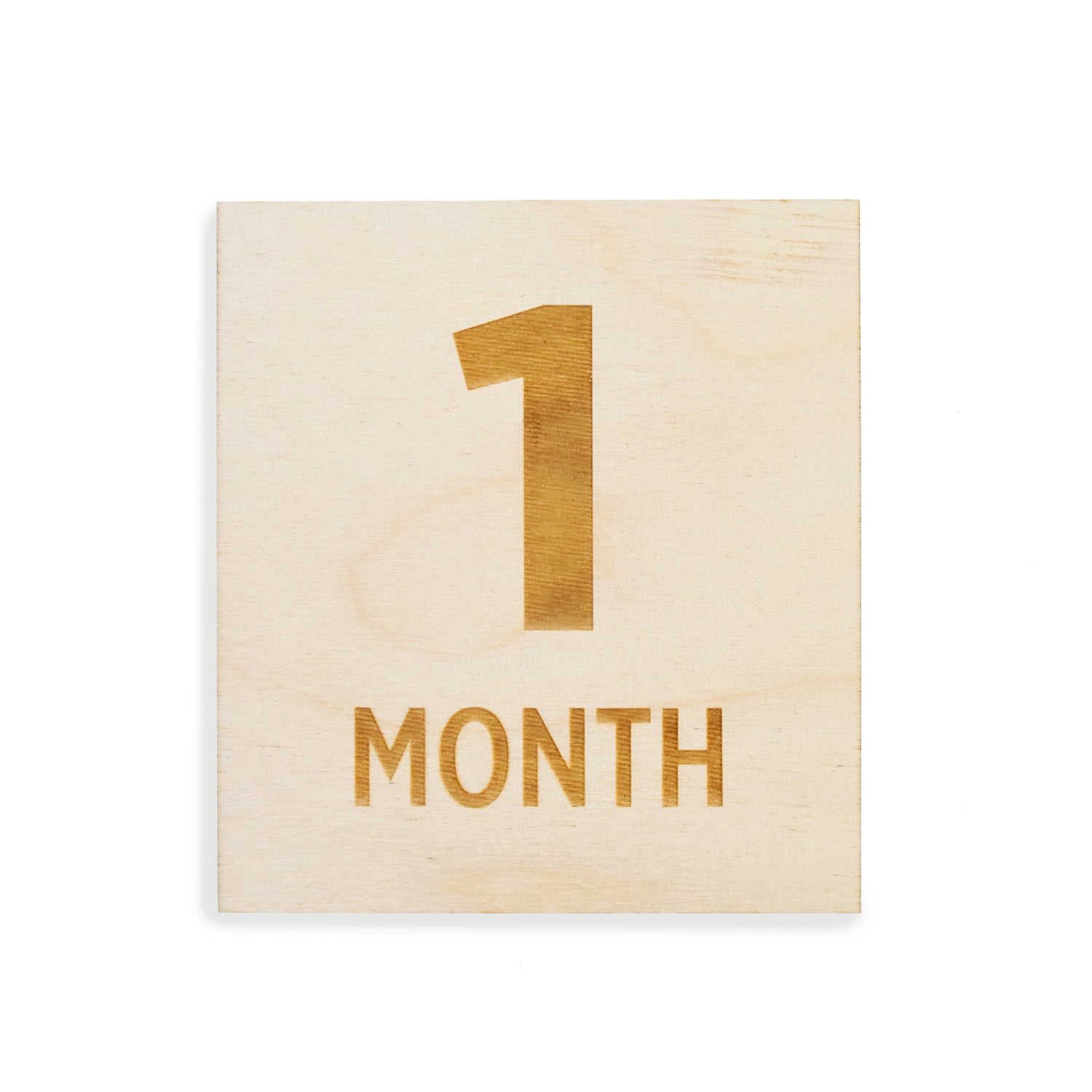 wood square 1 month sign 