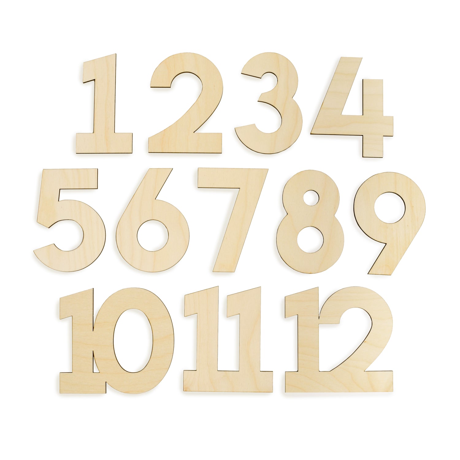 numbers made of wood one through twelve for village baby milestone signs