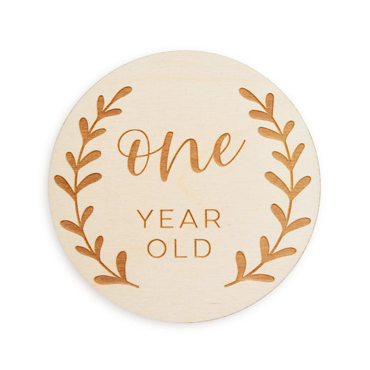 One Year Old Sign: Graceful Greenery