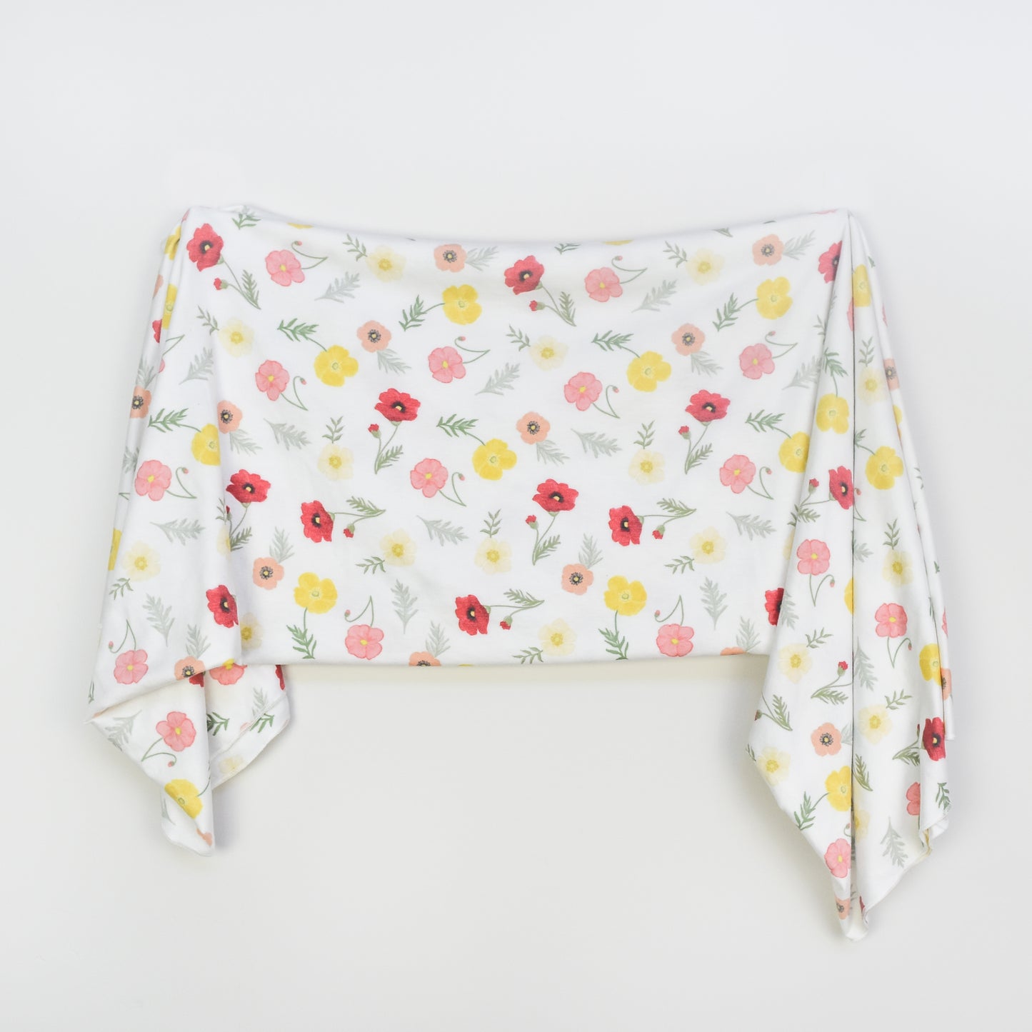 Extra Soft Stretchy Knit Swaddle Blanket: Playful Poppies